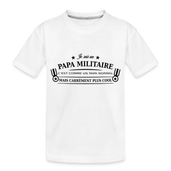 papa militaire - T-shirt bio Premium Enfant - blanc - Devant