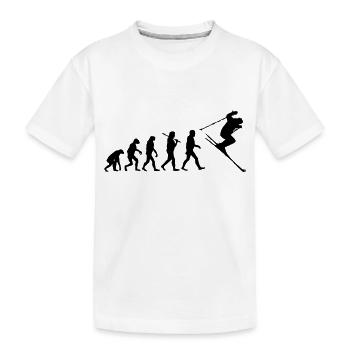 ski - skiing - Kids' Premium Organic T-Shirt - white - Front