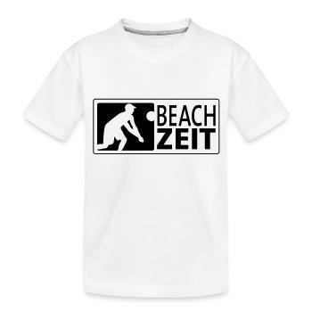 Beachvolleyball Bagger (quer) - Kinder Premium Bio T-Shirt - Weiß - Vorne