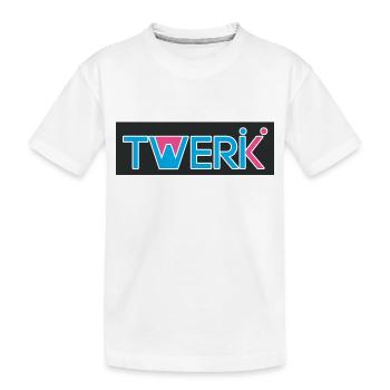 Logo TWERK avec W rempli de Rose - T-shirt bio Premium Enfant - blanc - Devant