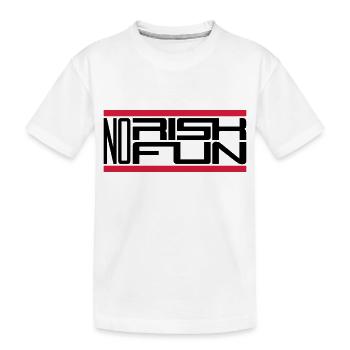bar no risk no fun claim risk danger - Kids' Premium Organic T-Shirt - white - Front