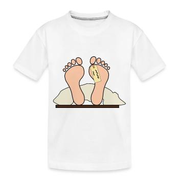 Füsse Füße Etikett Decke - Kinder Premium Bio T-Shirt - Weiß - Vorne