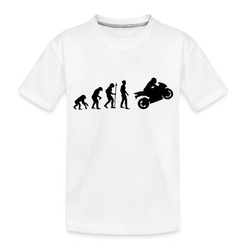 evolution_biker__f1 - Kinder Premium Bio T-Shirt - Weiß - Vorne