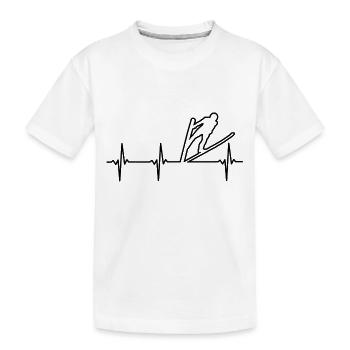 Saut à ski - Mon cœur bat pour le saut à ski - T-shirt bio Premium Enfant - blanc - Devant