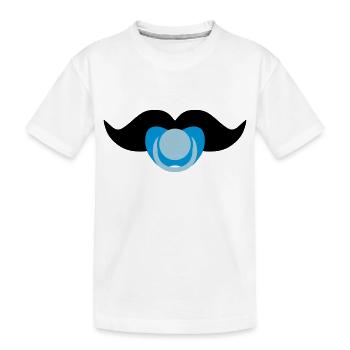 Baby-Schnurrbart - Kinder Premium Bio T-Shirt - Weiß - Vorne