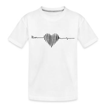 herz frequenz run - Kinder Premium Bio T-Shirt - Weiß - Vorne