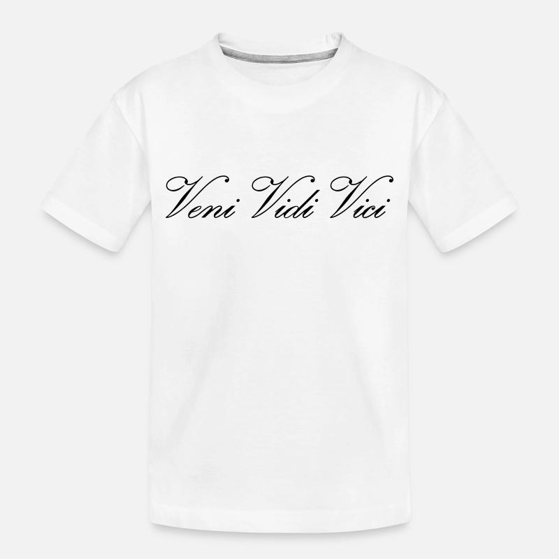 Texte Veni Vidi Vici Calli - T-shirt bio Premium Enfant - blanc