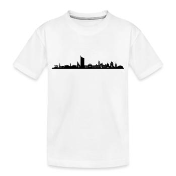 Skyline Leipzig - Kinder Premium Bio T-Shirt - Weiß - Vorne
