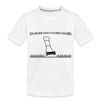 Rasen mähen - Kinder Premium Bio T-Shirt - Weiß - Vorne