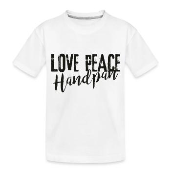 LOVE PEACE Handpan - black - Kinder Premium Bio T-Shirt - Weiß - Vorne