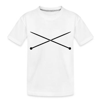 Aiguilles à tricoter conception d'aiguilles à coudre - T-shirt bio Premium Enfant - blanc - Devant