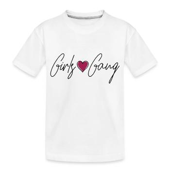 girls gang heart - Kinder Premium Bio T-Shirt - Weiß - Vorne