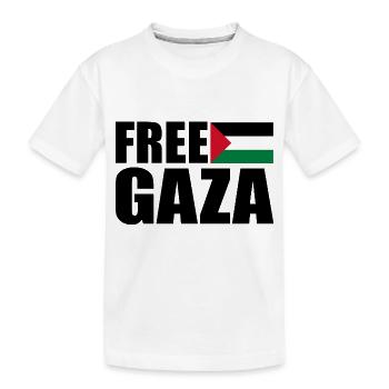 Free gaza - Kids' Premium Organic T-Shirt - white - Front