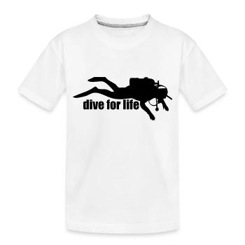 Diver Silhouette – Freediving Minimal Art - Kinder Premium Bio T-Shirt - Weiß - Vorne