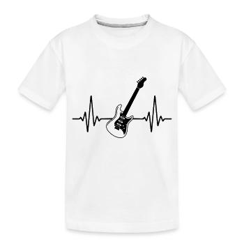 Farbe änderbar Gitarre Herzschlag Gitarrenspieler - Kinder Premium Bio T-Shirt - Weiß - Vorne