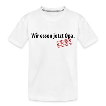 Wir essen jetzt Opa Satzzeichen Leben retten Komma - Kinder Premium Bio T-Shirt - Weiß - Vorne