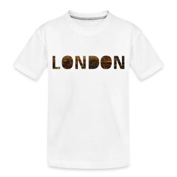 London - Kinder Premium Bio T-Shirt - Weiß - Vorne