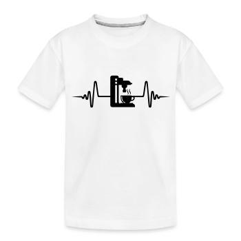 Symbole d’impulsion de machine à café - T-shirt bio Premium Enfant - blanc - Devant