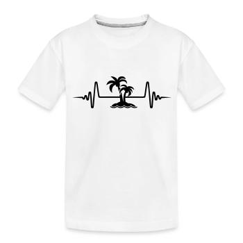 palme insel Puls - Kinder Premium Bio T-Shirt - Weiß - Vorne