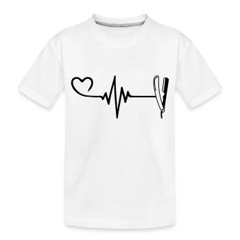 Rasage Barber Pulse Heart Love - T-shirt bio Premium Enfant - blanc - Devant