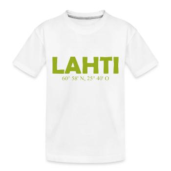 Lahti - Finlande - Coordonnées Longitude Latitude - - T-shirt bio Premium Enfant - blanc - Devant