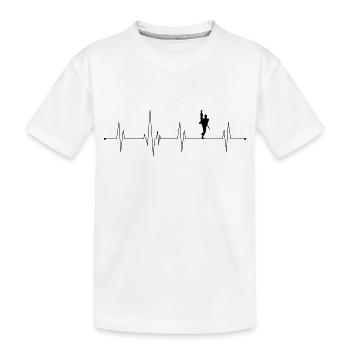 Martial Arts heartbeat black - Kids' Premium Organic T-Shirt - white - Front