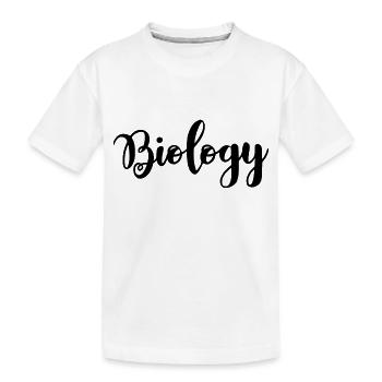 Biologie Schriftzug - Kinder Premium Bio T-Shirt - Weiß - Vorne