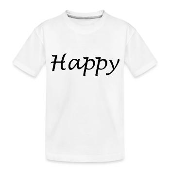 Happy - Kinder Premium Bio T-Shirt - Weiß - Vorne