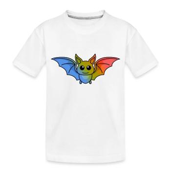 Fledermaus Comic Tier - Kinder Premium Bio T-Shirt - Weiß - Vorne