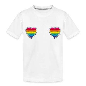 Cœurs de fierté - T-shirt bio Premium Enfant - blanc - Devant