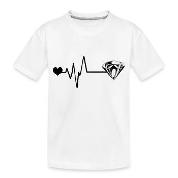 Impulsion de diamant coeur amour - T-shirt bio Premium Enfant - blanc - Devant