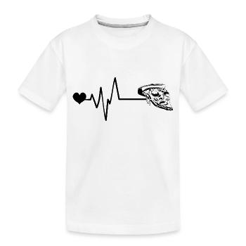 Pizza Puls Herz Liebe - Kinder Premium Bio T-Shirt - Weiß - Vorne