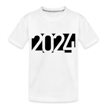 2024 Jahreszahl Datum Zahl Anno Kalenderjahr - Kinder Premium Bio T-Shirt - Weiß - Vorne