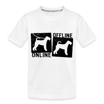 Online Offline - Airedale Terrier Dog Leash - Kids' Premium Organic T-Shirt - white - Front