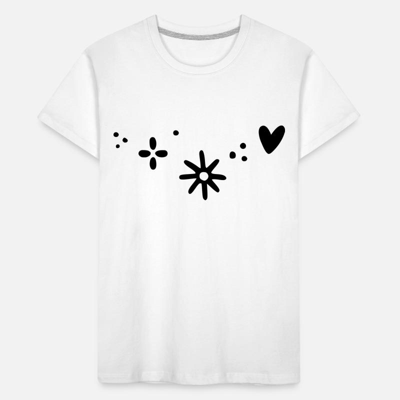 Heart Star Pattern Kids' Premium Organic T-Shirt