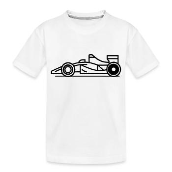 F1-Rennwagen - Kinder Premium Bio T-Shirt - Weiß - Vorne
