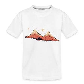 Berge mit Sternenhimmel Bergtour - Kinder Premium Bio T-Shirt - Weiß - Vorne