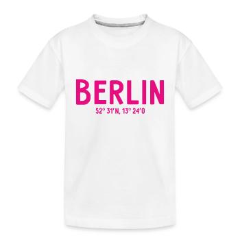 Berlin Koordinaten - Berliner Bär - Kinder Premium Bio T-Shirt - Weiß - Vorne