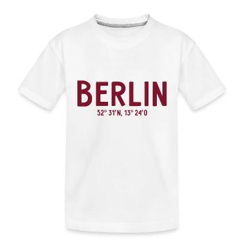 Berlin Coordinates - Berlin Bear - Kids' Premium Organic T-Shirt - white - Front