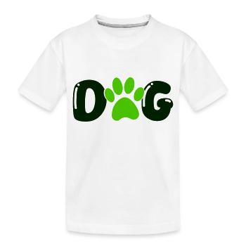 dog pfote - Kinder Premium Bio T-Shirt - Weiß - Vorne