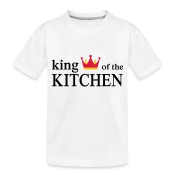Funny cooking apron for men - Kids' Premium Organic T-Shirt - white - Front