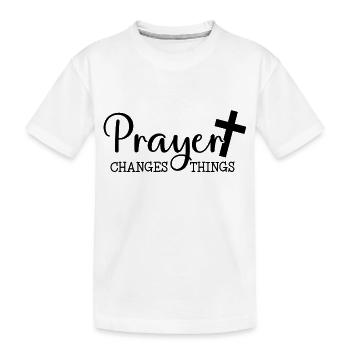 Gebet verändert - Kinder Premium Bio T-Shirt - Weiß - Vorne