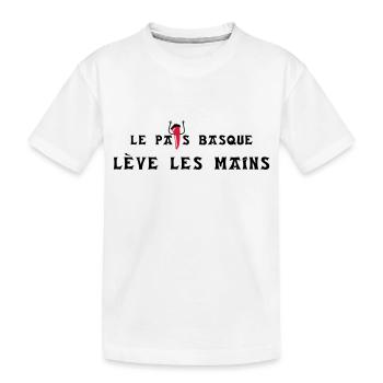 Le pays basque lève les mains - horizontal - T-shirt bio Premium Enfant - blanc - Devant