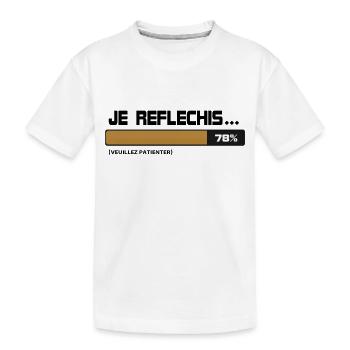 I thought, wait, please wait (beige | black) - Kids' Premium Organic T-Shirt - white - Front