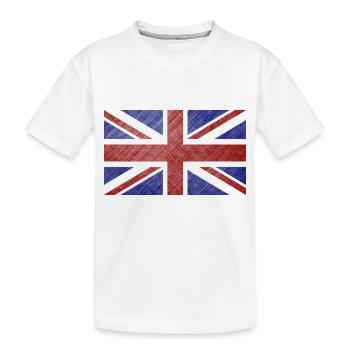 Grunge Union Jack Flag - Kids' Premium Organic T-Shirt - white - Front