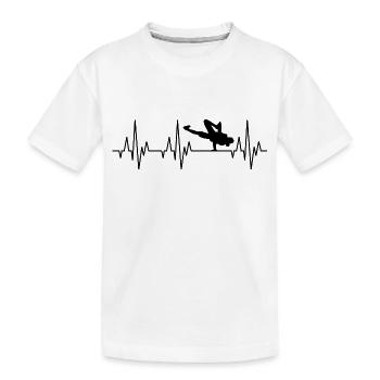 Heartbeat ECG Breakdance Breakdancing Hip-Hop - Kids' Premium Organic T-Shirt - white - Front