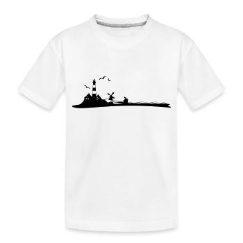 Landschaft - Leuchtturm - Kinder Premium Bio T-Shirt - Weiß - Vorne