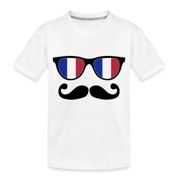 french mustache glasses nerd - like a sir - T-shirt bio Premium Enfant - blanc - Devant
