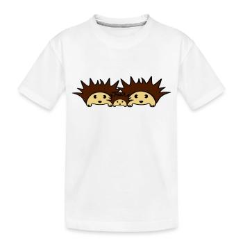 Cute Hedgehog Family - Kinder Premium Bio T-Shirt - Weiß - Vorne