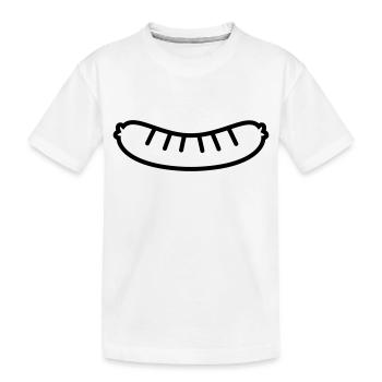 Sausage Outline - Kids' Premium Organic T-Shirt - white - Front